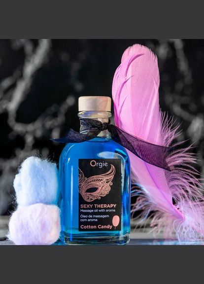 Набір Sexy Therapy: їстівна масажна олія "ЦУКРОВА ВАТА" + перо Orgie (331169021)