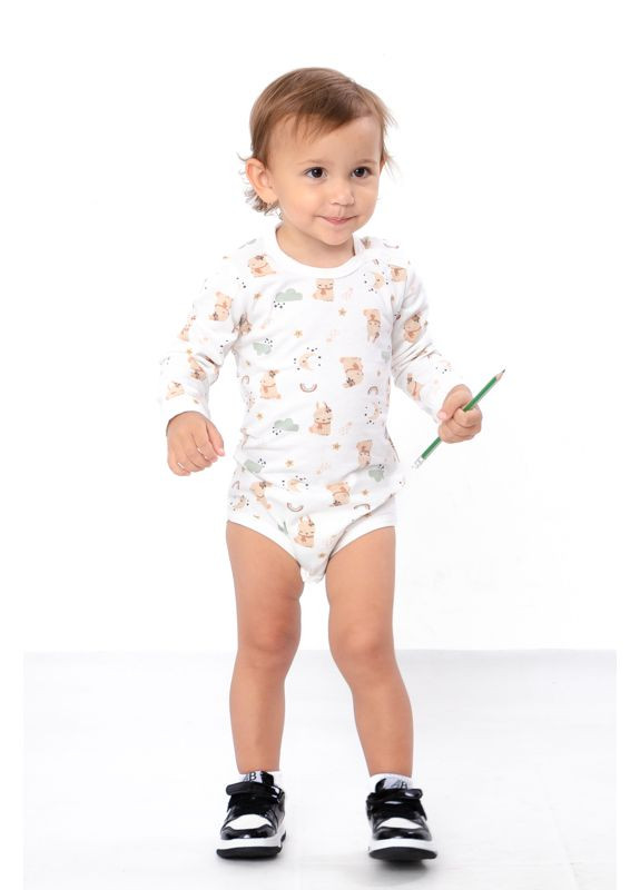 Утепленный ясельный боди для девочки (с длинным рукавом) с рисунком (p-8832) Носи своє (368765304)