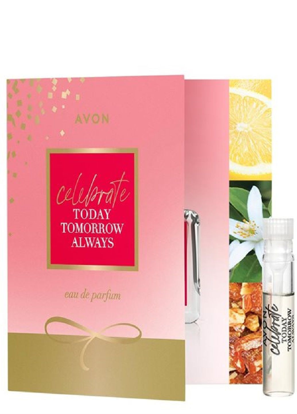 Открытка с пробным образцом парфюмерной воды TTA Celebrate, 0.6 мл Avon НОВИНКА (308852193)