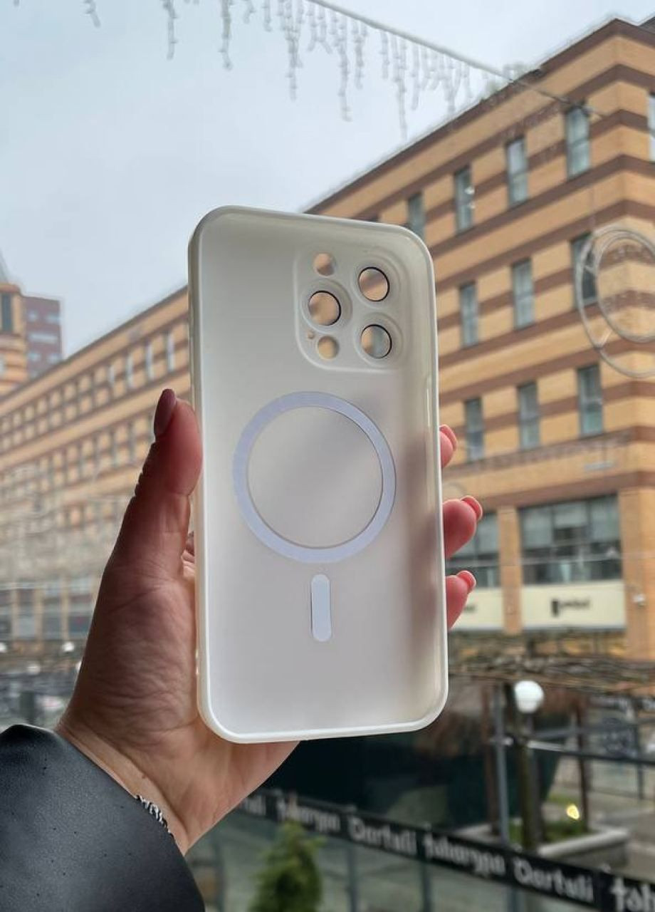 Силиконовый чехол для iPhone 15 Pro White MagSafe / Айфон 15 Про белый с магсейф No Brand (299153243)