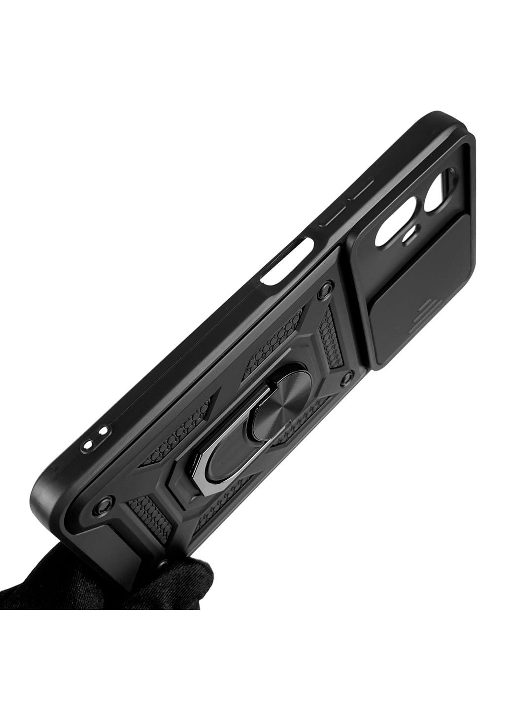 Чехол для Redmi Note 12s бронированный с кольцом со шторкой на сяоми редми нот 12с чёрный rg1 Xiaomi (366022555)