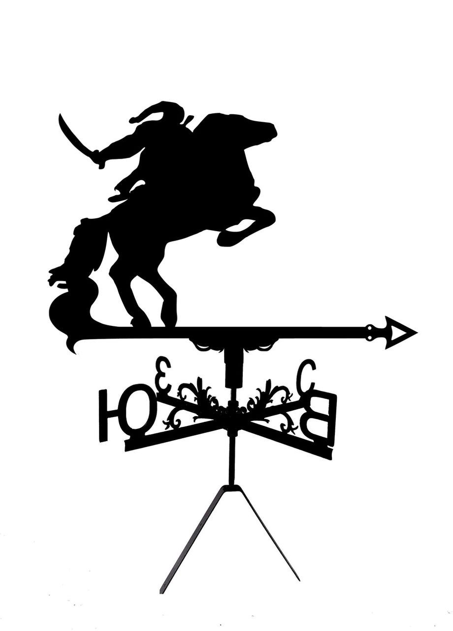 Флюгер Козак на коне, флюгер на кровлю из металла 2 мм. No Brand (368896523)
