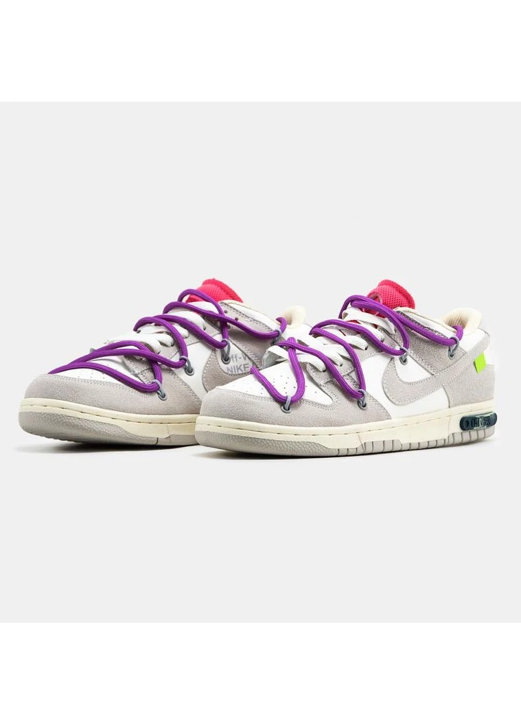 Белые демисезонные кроссовки мужские nike sb dunk low off-white lot 15 of 50 найк сб данк No Brand