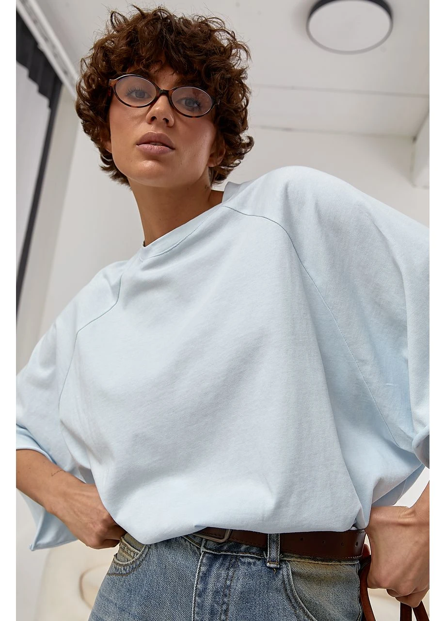 Однотонна вільна футболка з рукавами-реглан цвет, ONE SIZE (є розміри) No Brand - (387644025)