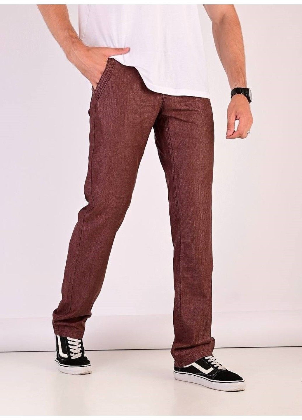 Бордовые летние брюки Varxdar