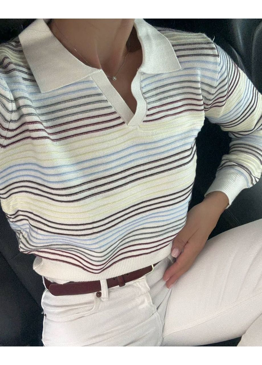 Білий светр «поло» Luna