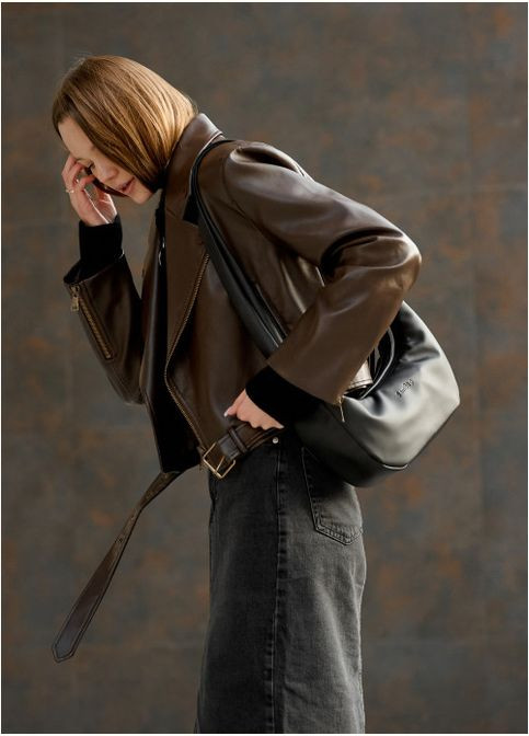 Жіноча сумка HOBO M чорна (R-53100001-VS) Sambag (302450455)