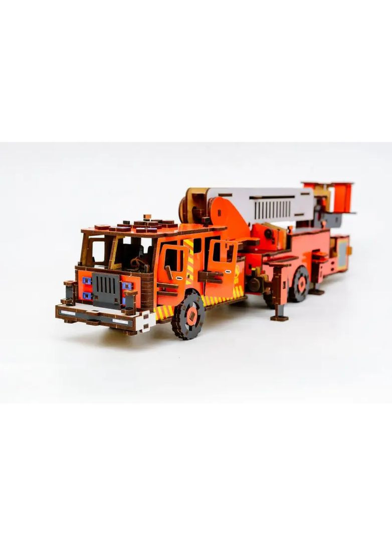 Дерев'яний 3D конструктор Пожежна машина з ХДФ 318 деталей в асортименті Puz-00921 PuzzleOK Дер9883 (370654456)