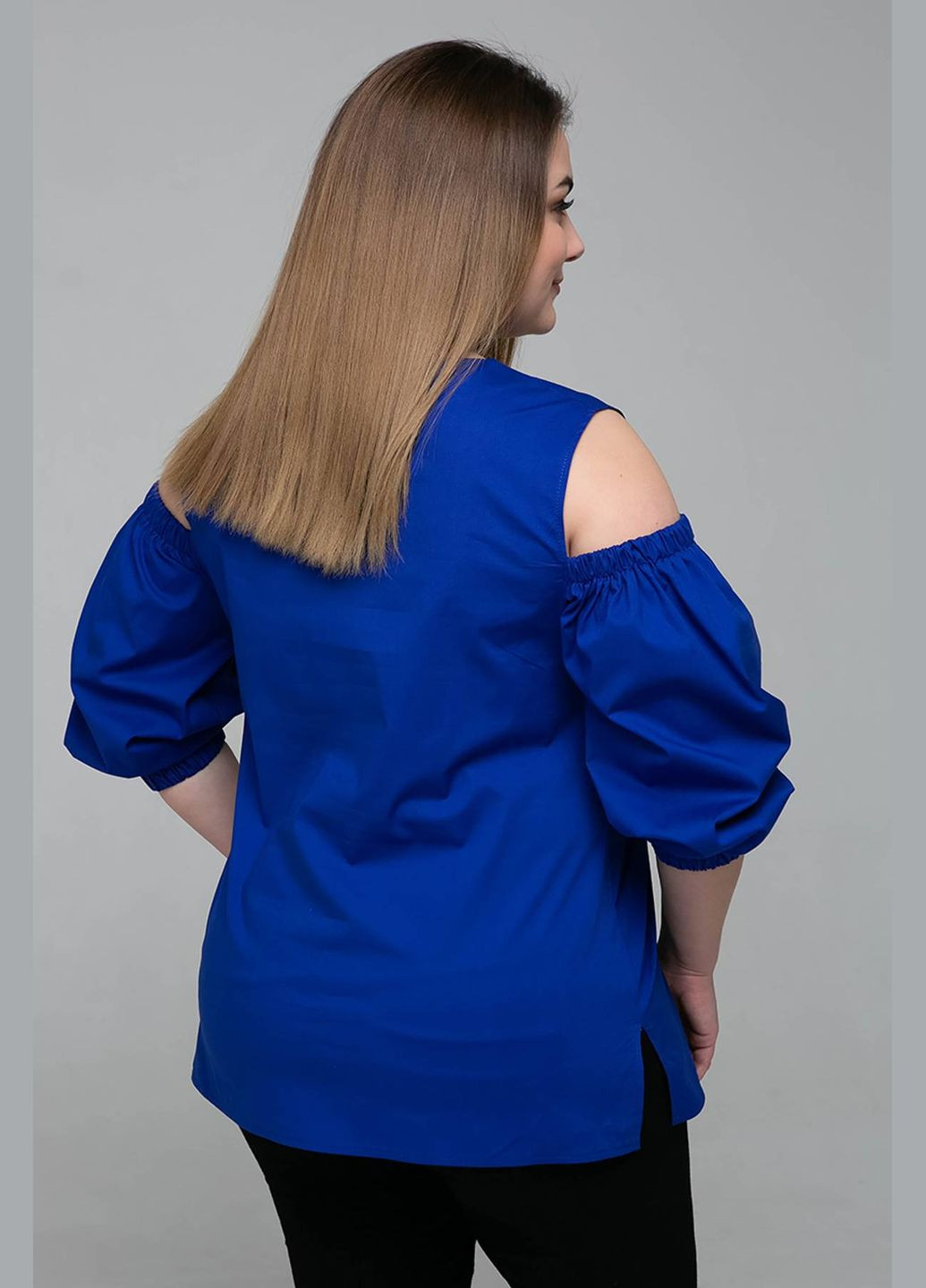 Синіти блуза з вирізами на плечах лися синій Tatiana