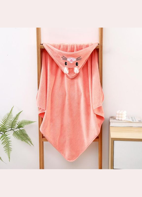 Дитячий Рушник з Капюшоном арт 7282 105x105 см Коралловий No Brand кораловий