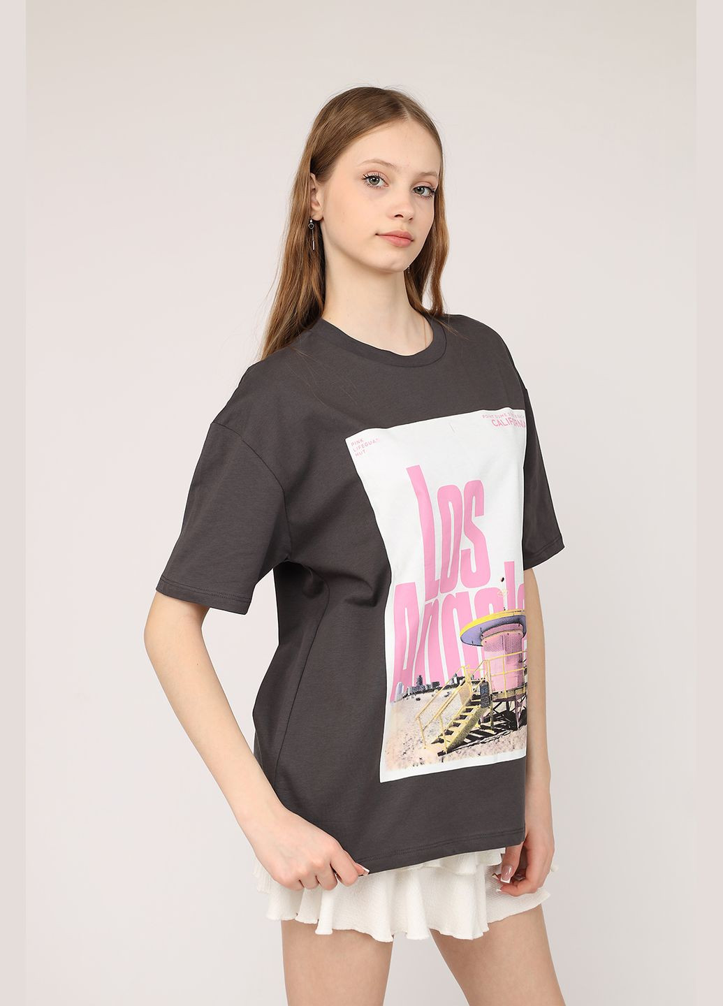 Футболка з коротким рукавом жіноча колір сірий ЦБ-00270557 Yuki - (327610203)