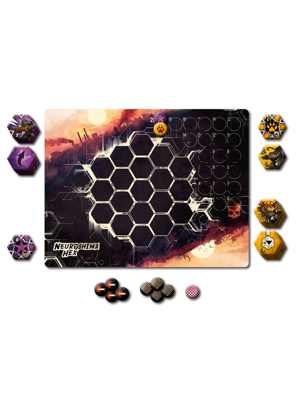 Настольная игра Нейрошима Гекс. Битва: Стальная полиция против Чудовиск (Neuroshima Hex: Battle) - копия для клуба и презентаций Geekach (371876740)