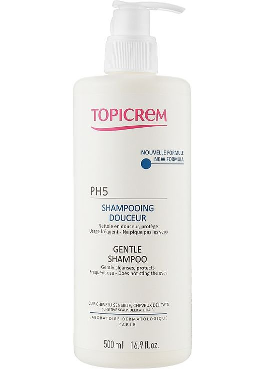 Шампунь рН5 для всех типов волос Essentials PH5 Gentle Shampoo 500ml (276363-30787) Topicrem (368615900)
