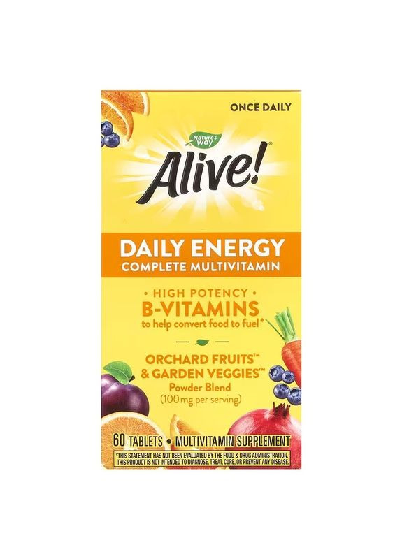 Мультивитамины Alive!, Daily Energy,, 60 таблеток Nature's Way (363968527)