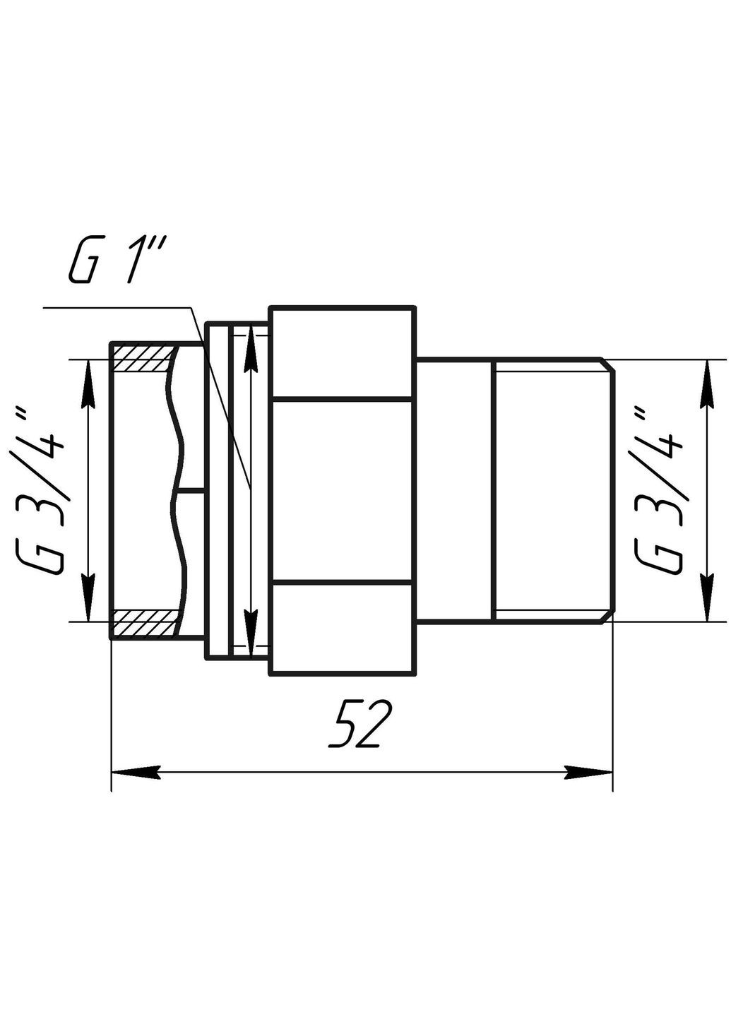 Згінамериканка прямий PROFESSIONAL 3/4″ НІКЕЛЬ QP160 Quality (299998156)