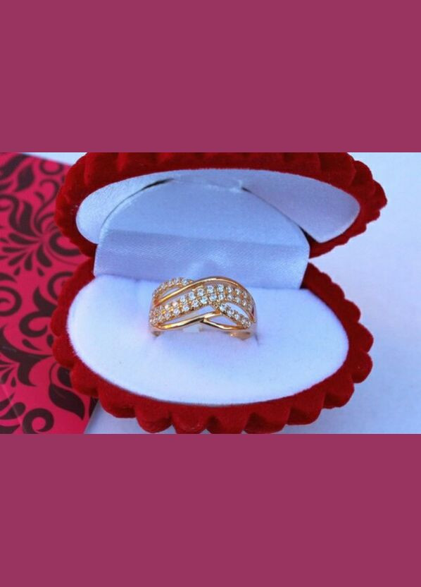 Кільце вісімка переплітаються три доріжки з каменів р 16 золотисте Xuping Jewelry (316606474)