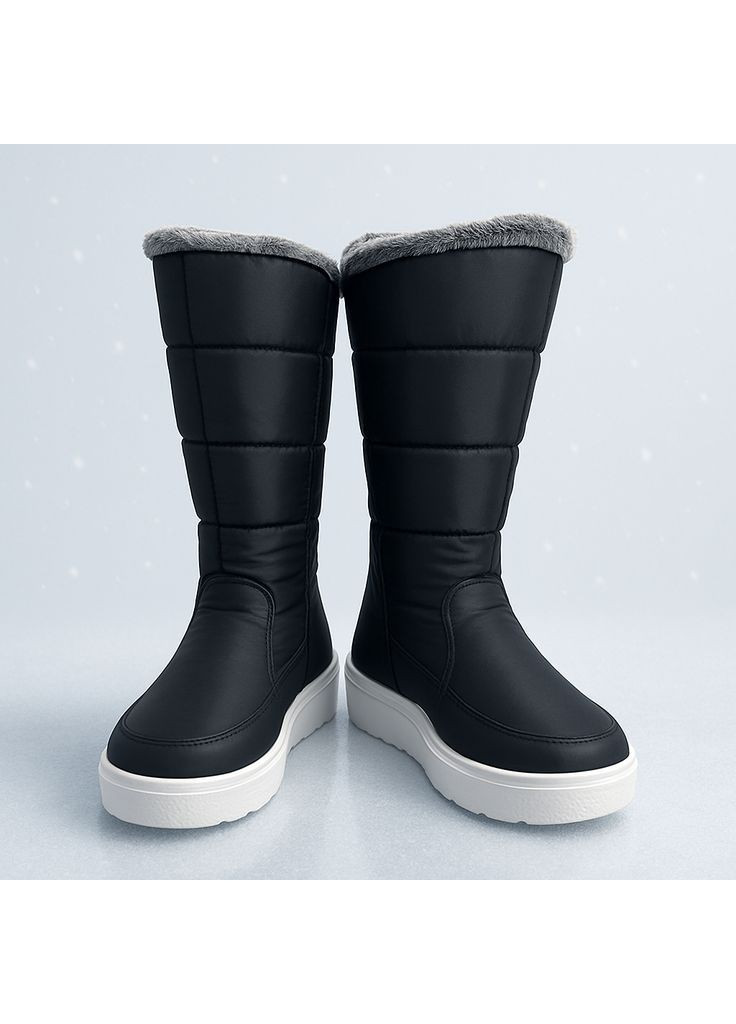 Жіночі зимові сапоги чорні утеплені на блискавці Kindzer К-4 (369365794)