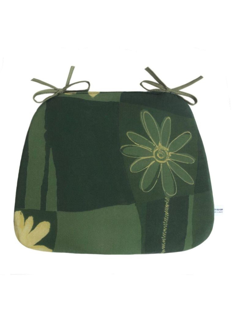 Детская подушка для стула 36х29х2 см зеленый с узором. No Brand (325259361)