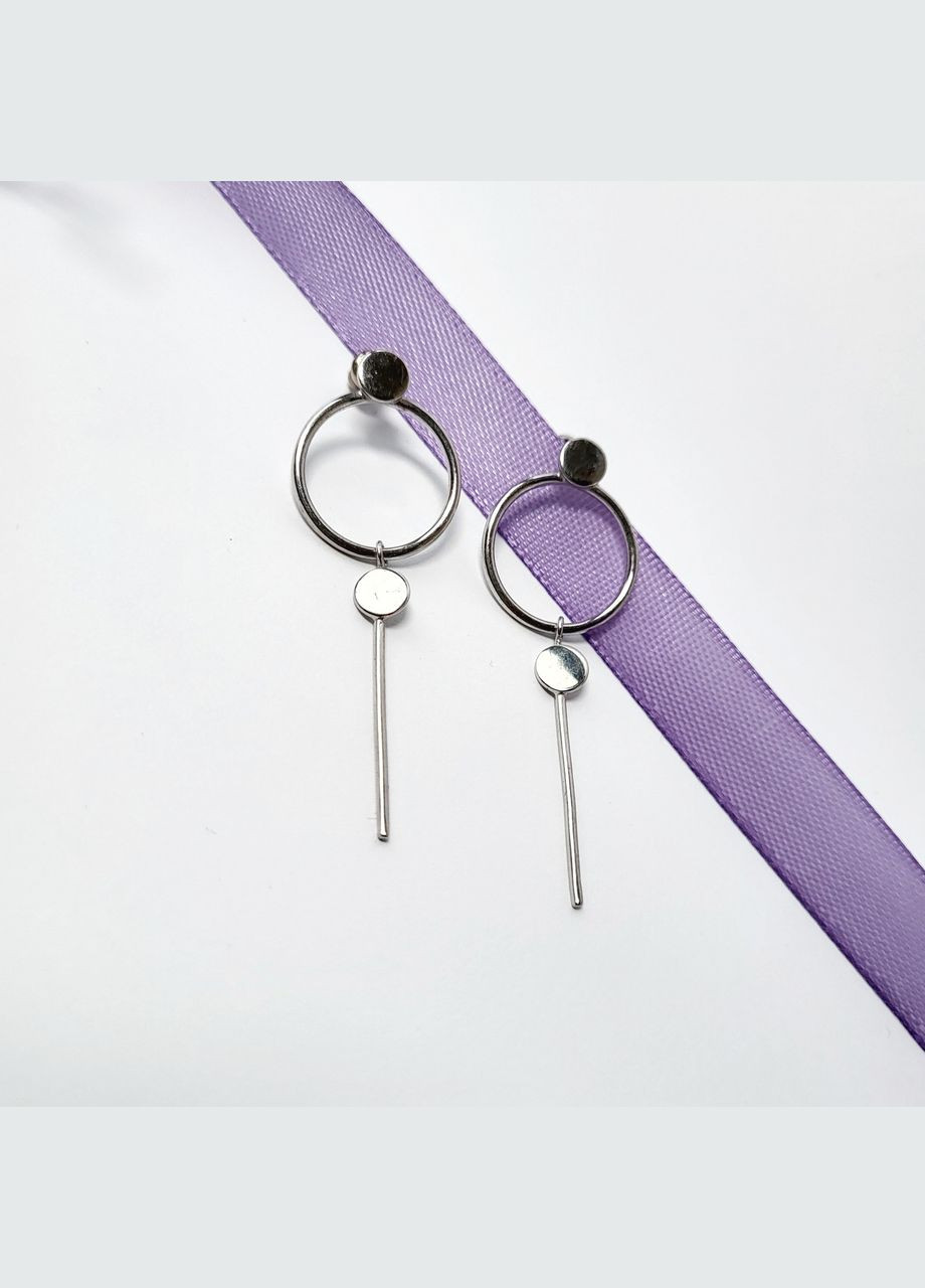 Серебряные Сережки гвоздики на фиксаторах без Камней Круг серебро 925 пробы Родированное 1343 3.61г No Brand (306742640)