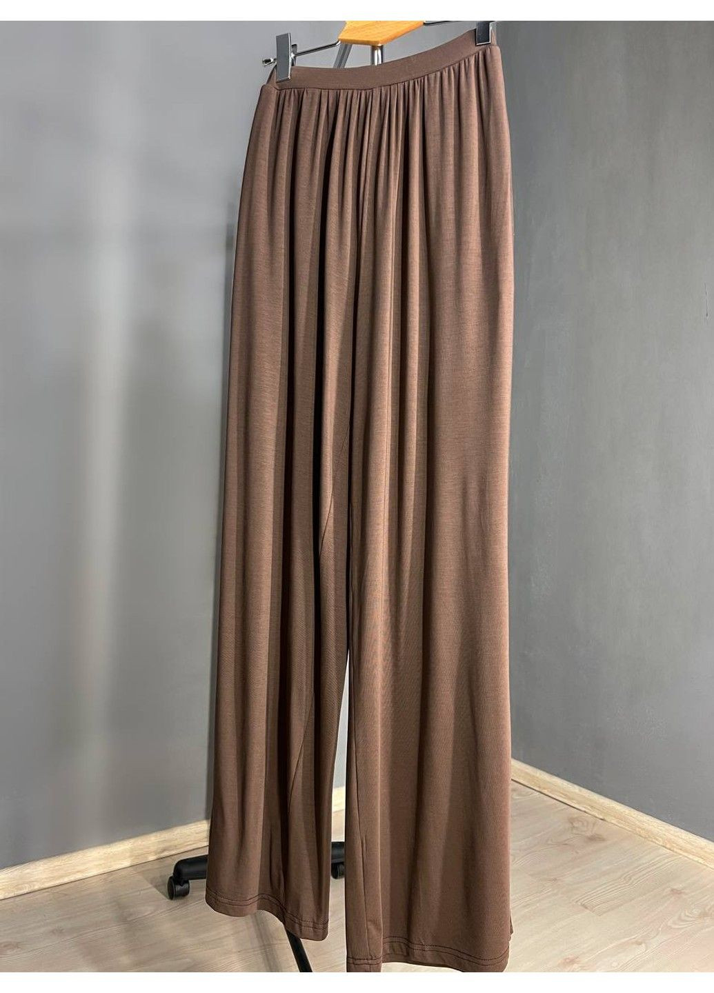 Брюки жіночі A-N 25060 палаццо на резинці з кишенями тонкий трикотаж вільний крій one size No Brand (317226794)