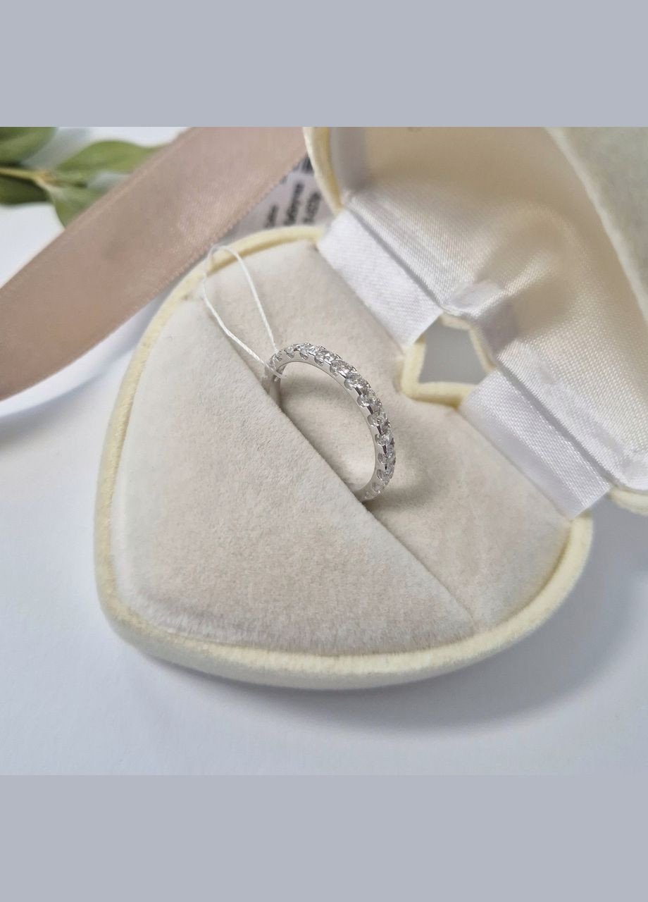 Серебряное кольцо Дорожка с Белыми камнями 16.5 размер серебро 925 пробы родированное л022р 1.75г No Brand (335053829)