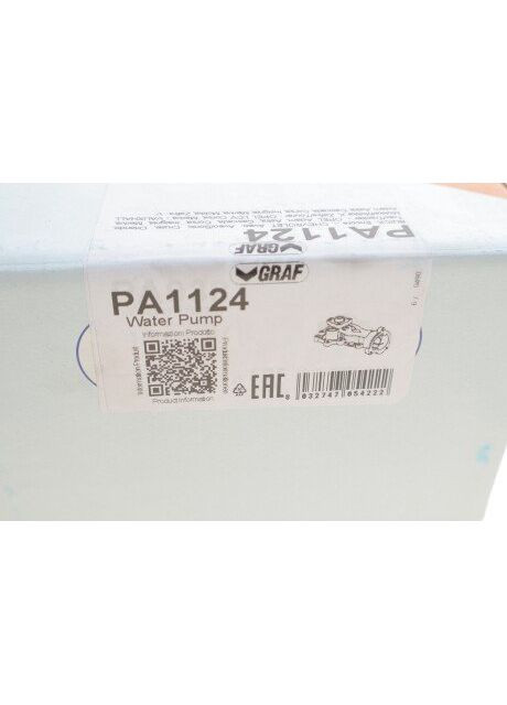 Помпа води Opel Astra J/Insignia A/Zafira C/Meriva B 1.4 09-/Corsa D 1.2-1.4 09-14 (B/B) (6 лоп) PA1124 UA63 Graf (345785859)