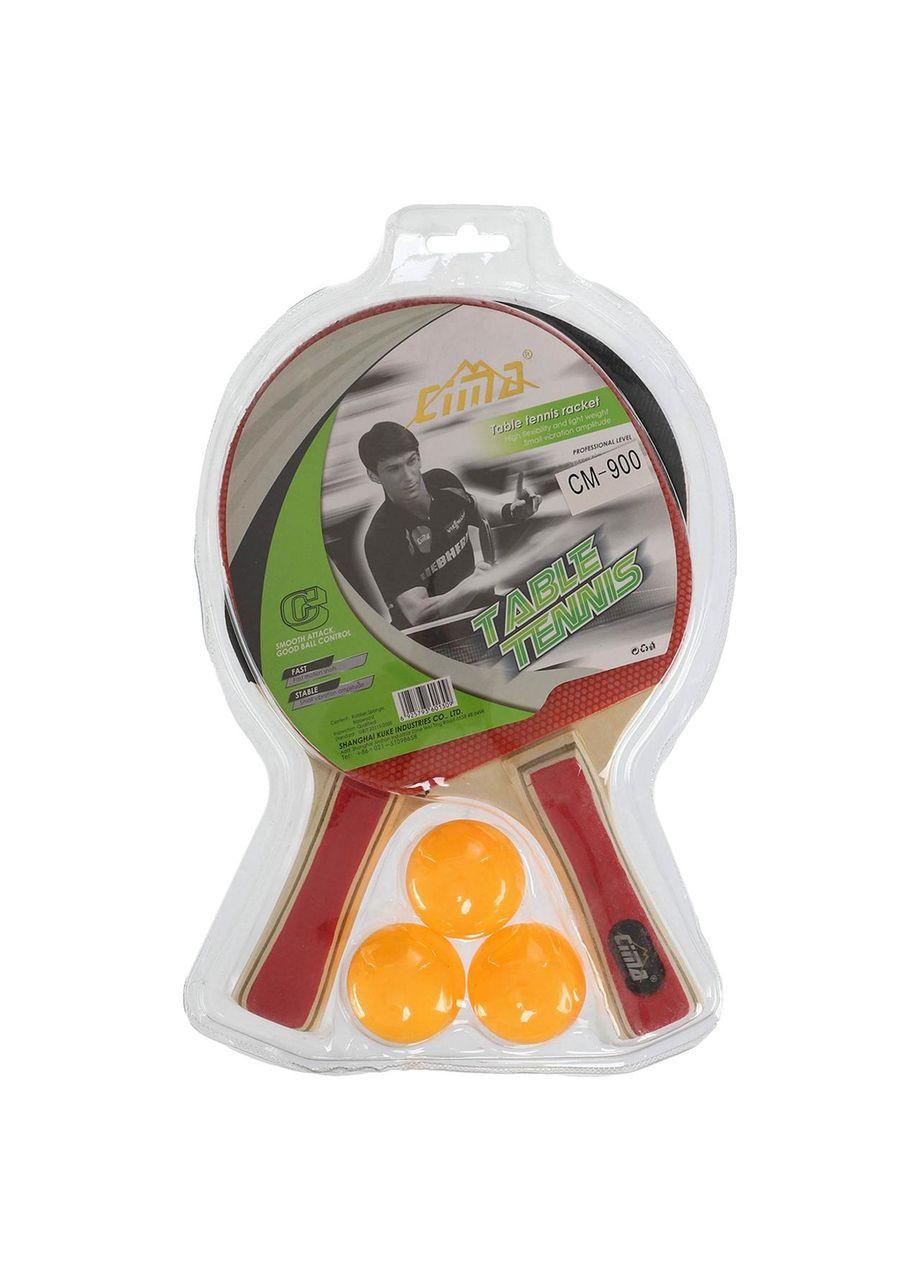 Набір для настільного тенісу 2 ракетки, 3 м'ячі (деревина, гума, уп. блістер) (CM-900) Cima (361436471)
