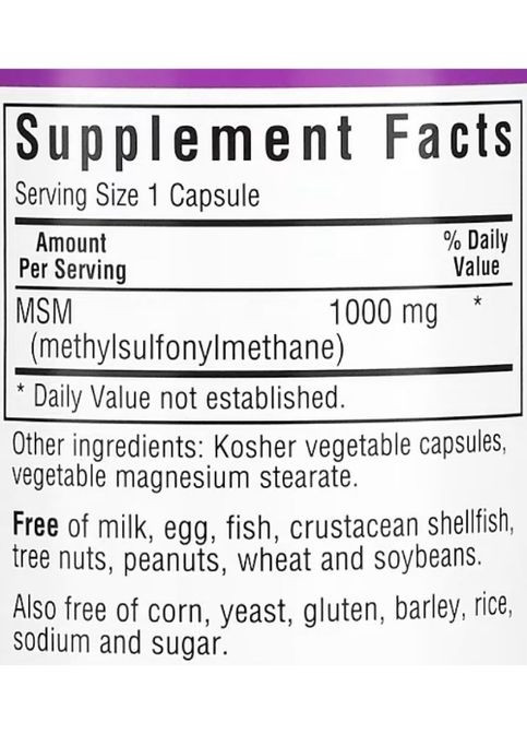 MSM 1000 mg 120 Veg Caps Bluebonnet Nutrition (294058488)