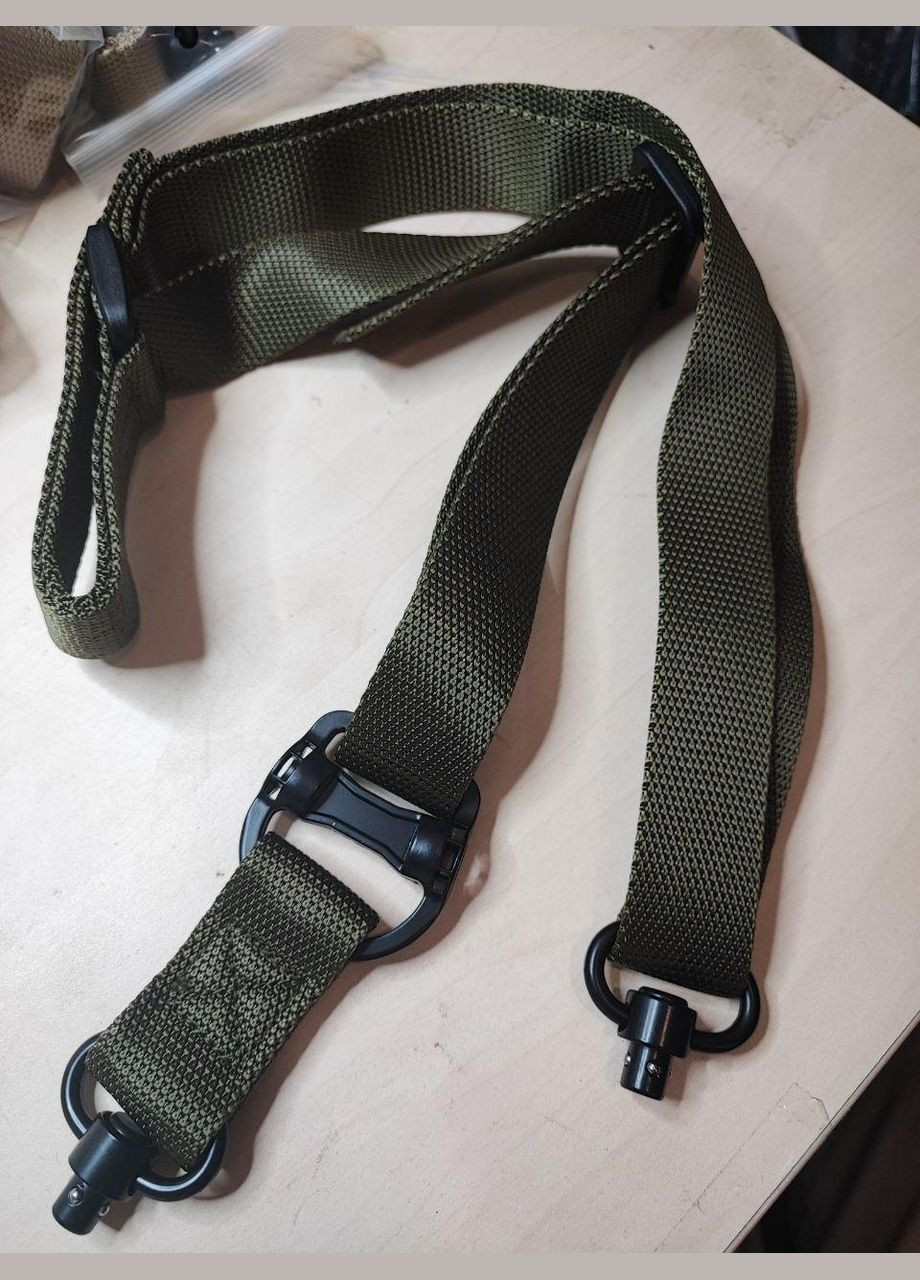 Тактический одноточечный двухточечный ремень с антабками HB-044 MS4 зеленый олива No Brand (306709492)