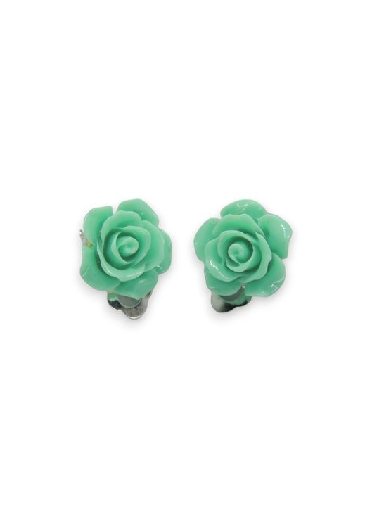 Клипсы серьги детские для ушей без пробивания уха серьги в виде цветка Роза фиолетовая Liresmina Jewelry (293510427)
