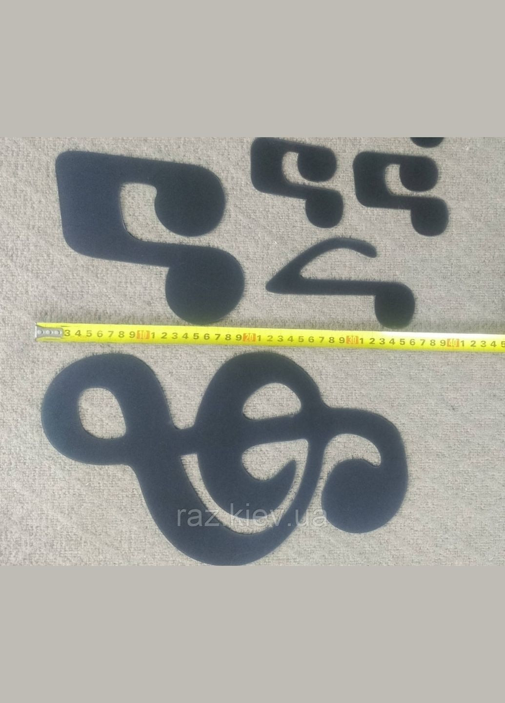 Акрилові чорні наклейки Музичні ноти великі набір 10 шт. No Brand (303140274)