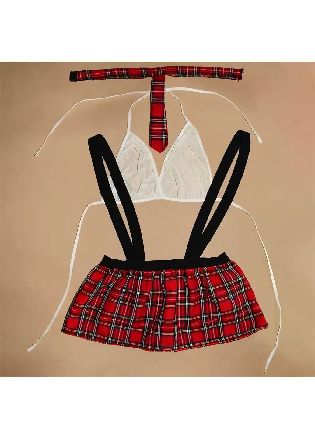 Червоний демісезонний еротичний рольовий костюм школярки xl-xxl No Brand