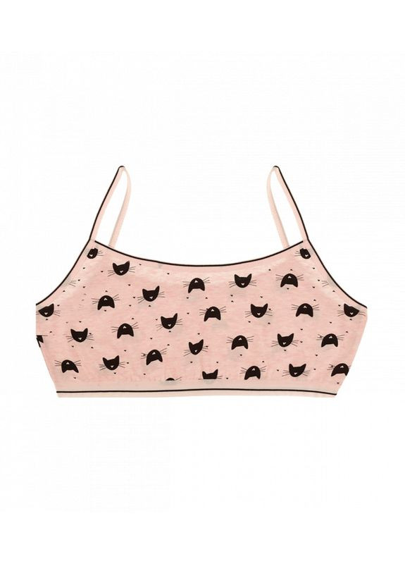 Персиковий хлопковий топ на тонких бретельках Donella бавовна