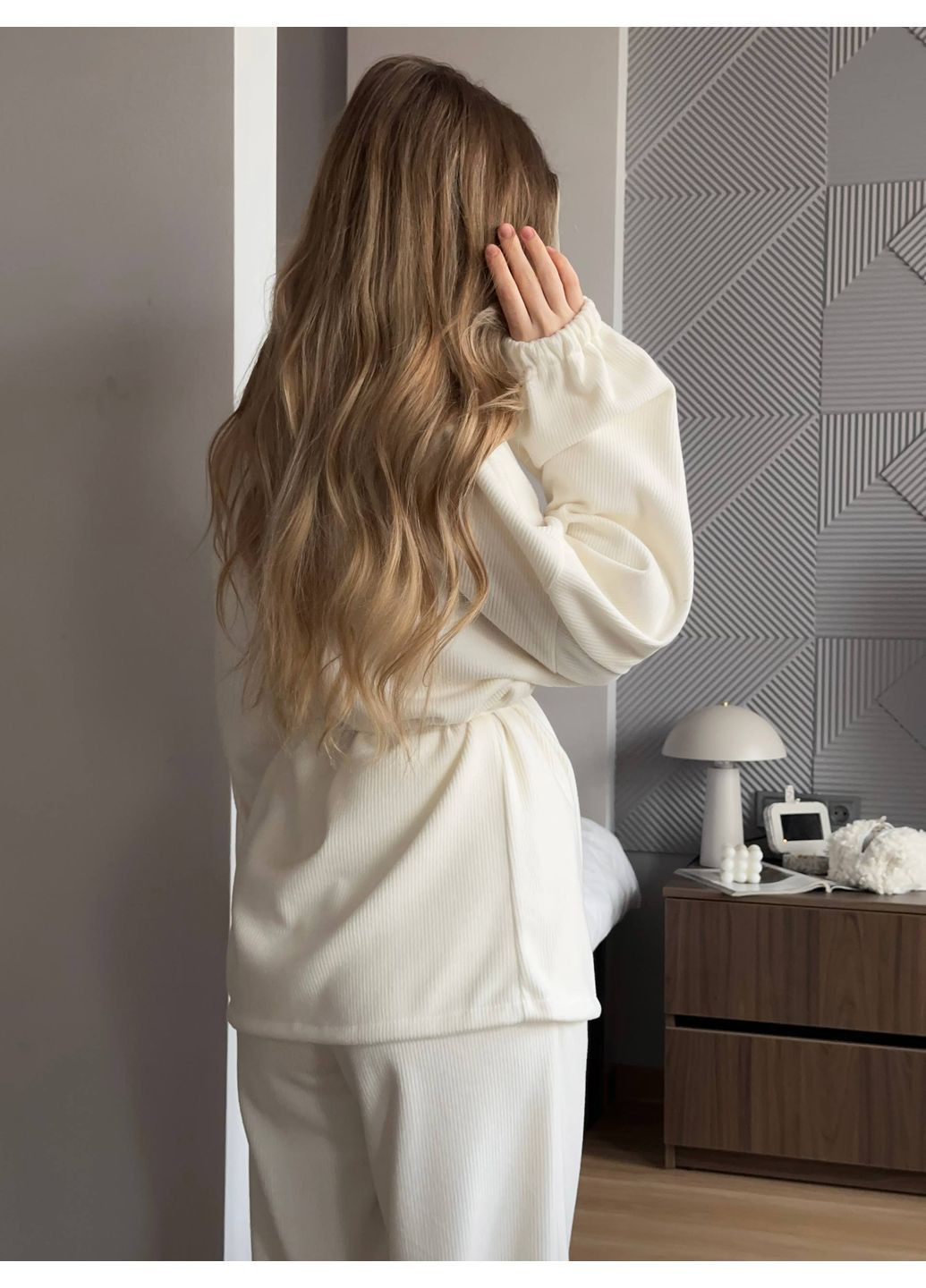 Жіночий костюм з ангори: кардиган на запах та штани палаццо MonCher (369000801)