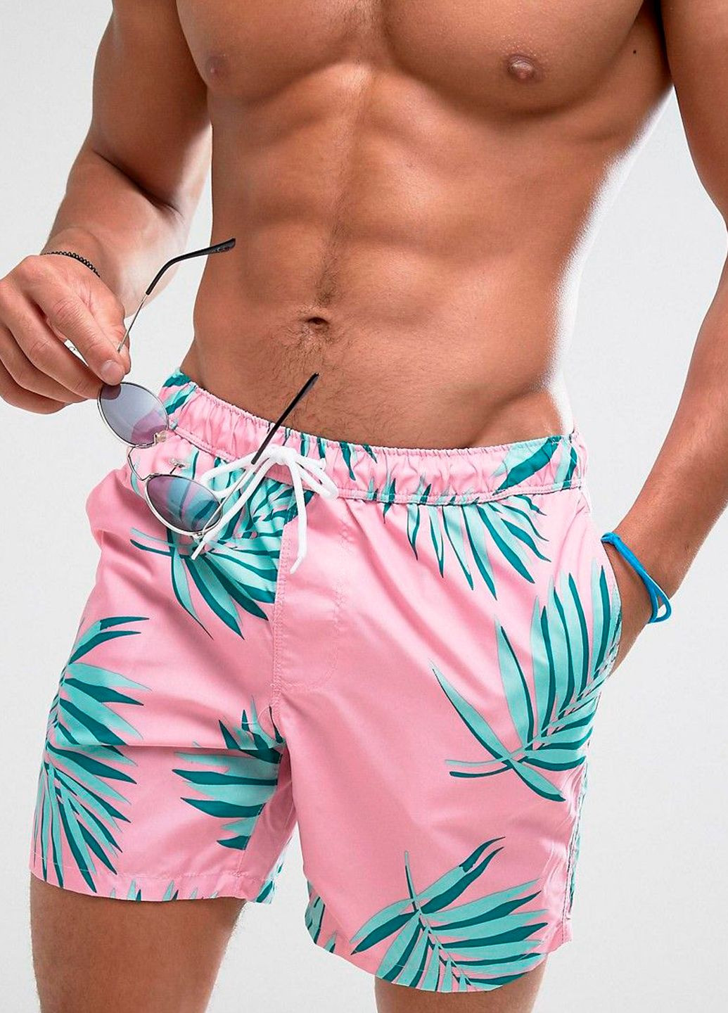Мужские розовые пляжные мужские плавки шорты Asos