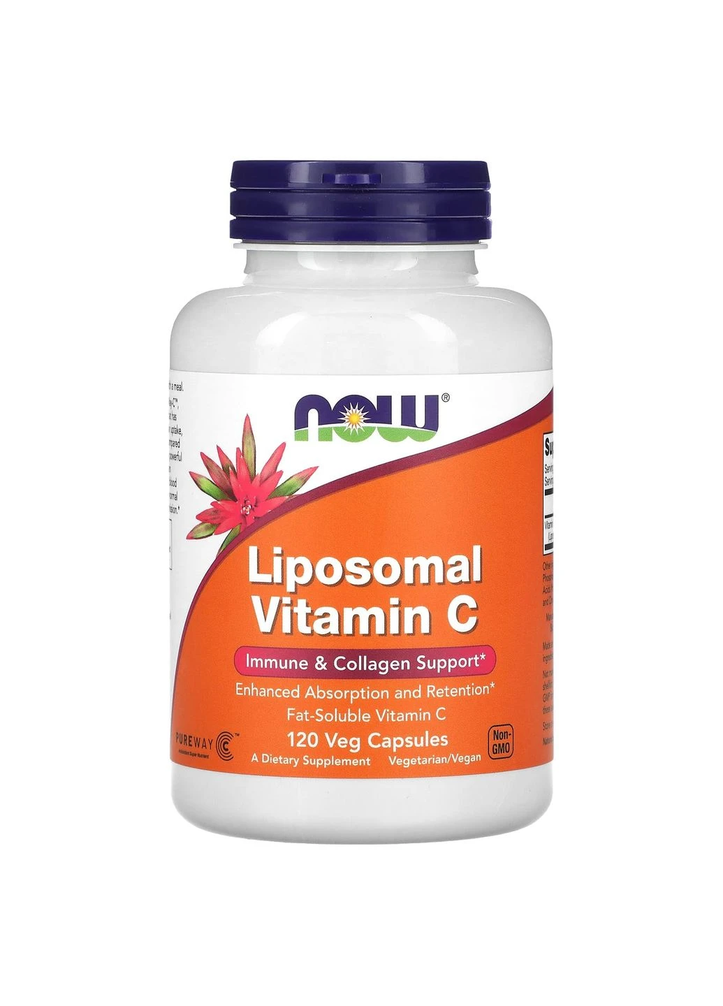 Вітамін С, Liposomal Vitamin C,, ліпосомальний, 120 рослинних капсул Now Foods (322066796)