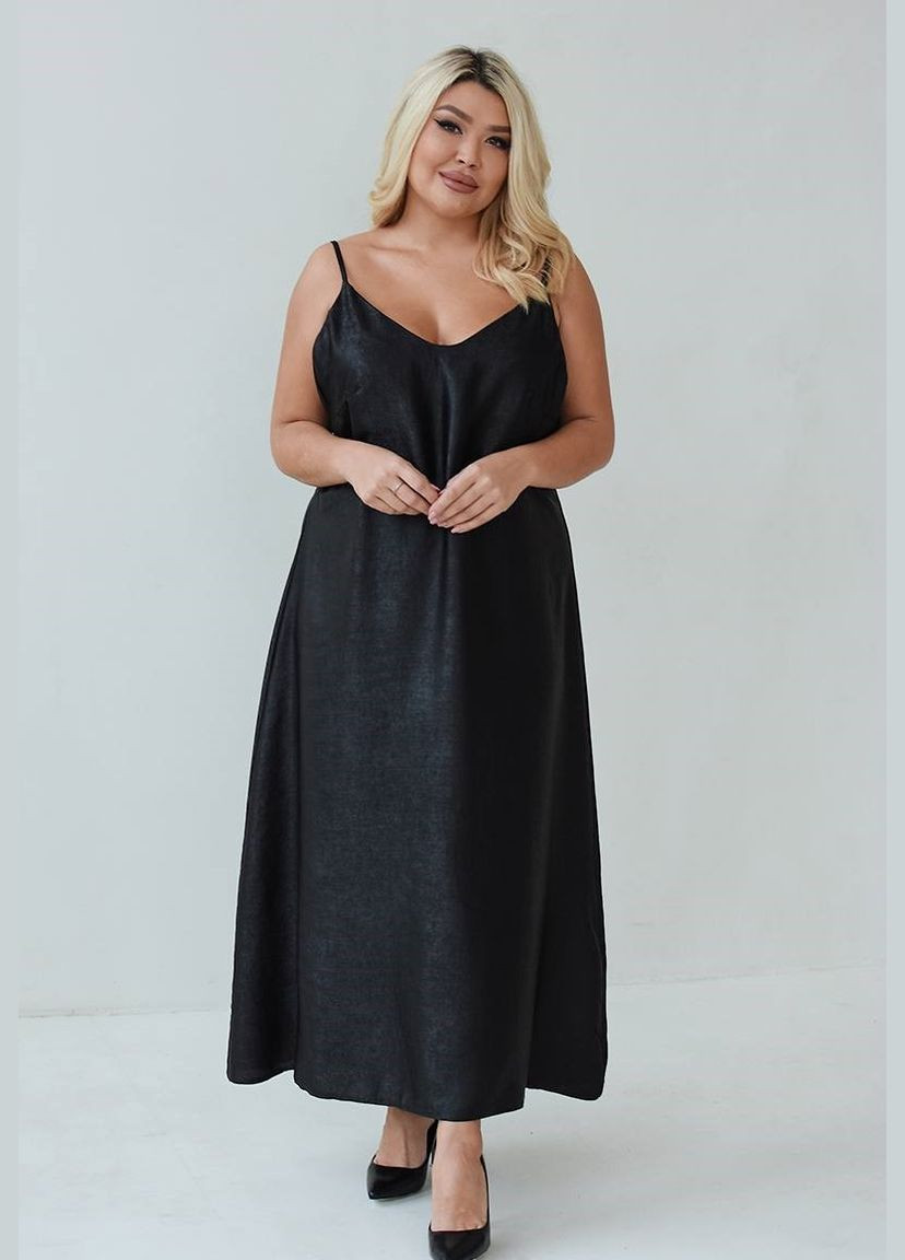 Черное женское платье комбинация цвет черный р.50/52 448782 New Trend