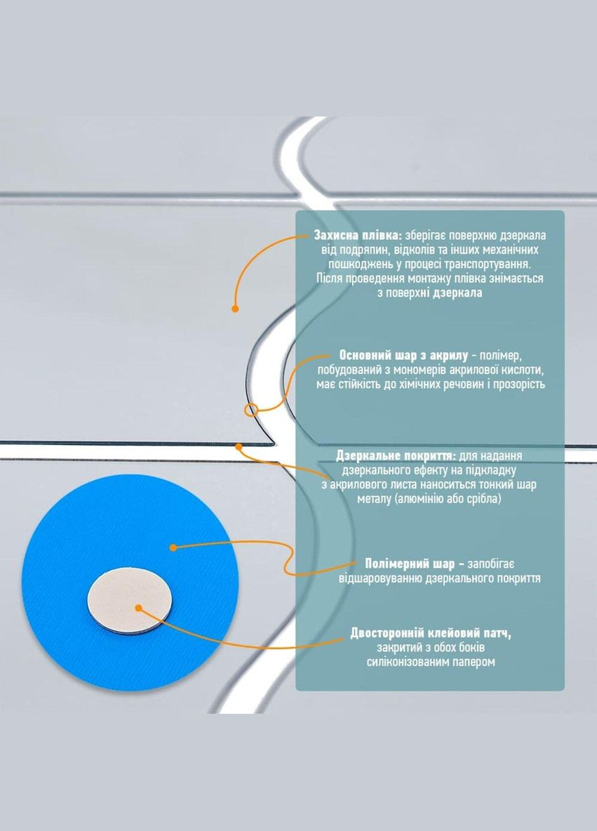 Дзеркальний декор акриловий самоклеючий 120*80мм срібло, 6шт (D) SW-00002509 Sticker Wall (338854578)