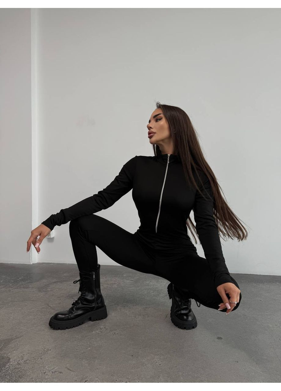 Комбинезон на флисе — ЗАМЕРЫ В ОПИСАНИИ GD/GL Модний простір комбинезон-брюки однотонный чёрный повседневный