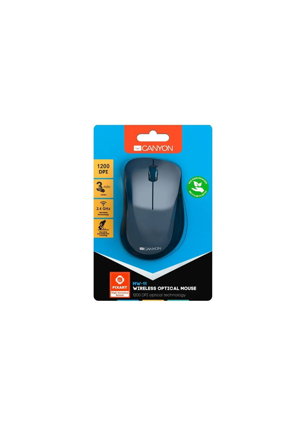 Мышь (CNE-CMSW11BL) Canyon MW-11 Wireless Pixart Blue (399996026)
