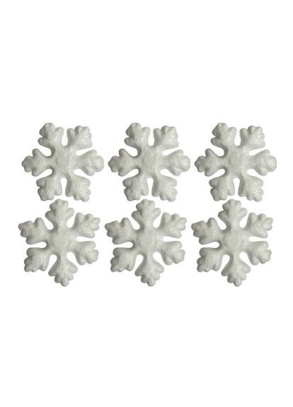 Пінопластова заготовка Сніжинки 743167 7.5 см 6 шт біла Santi (364760278)