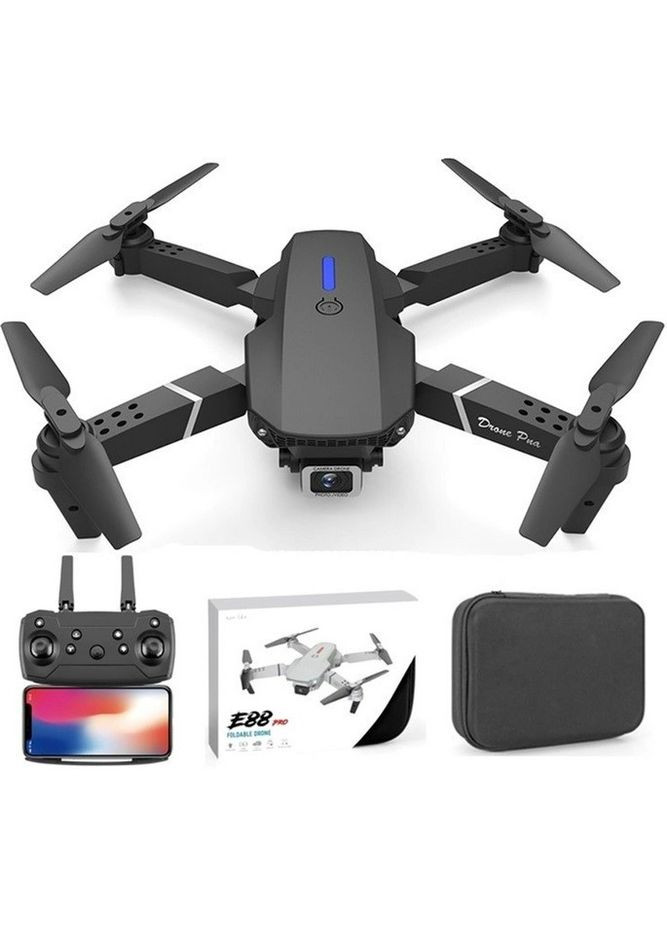 Квадрокоптер CWa E88 – дрон з 4K та HD камерами до 25 хв з кейсом Black (DR050456) No Brand (330778649)