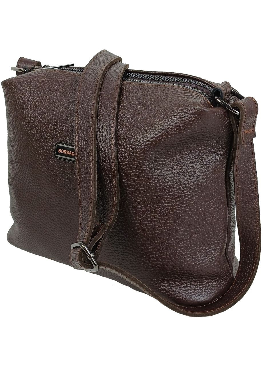 Жіноча наплічна шкіряна сумка Темно-коричнева Borsacomoda (369368454)