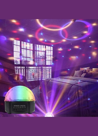 QR-115 12 кольоровий, стерео LED RGB, Bluetooth диско-куля, cвітломузика з пультом Energolux (319210655)