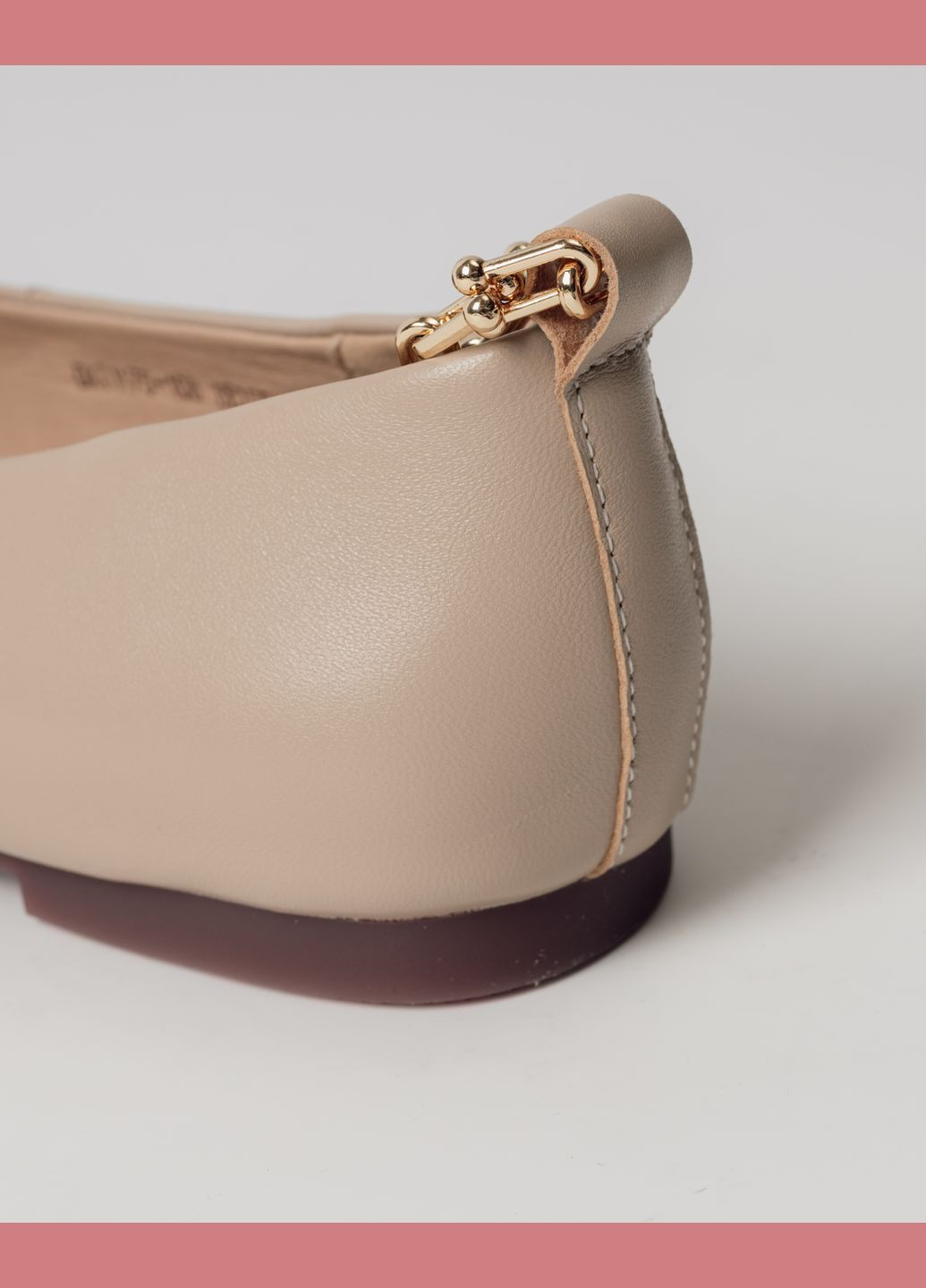 Женские балетки с цепочкой бежевые кожа Anna Lucci | бежевые цепочки натуральная кожа (329693021)