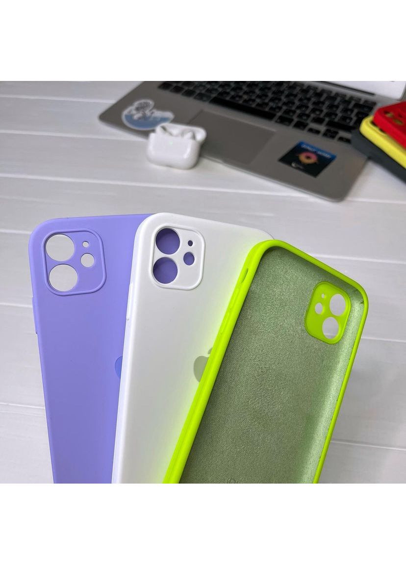 Чохол на айфон 11 квадратні бортики на 11 силіконовий full square cover / lilac Silicone Case (363976820)