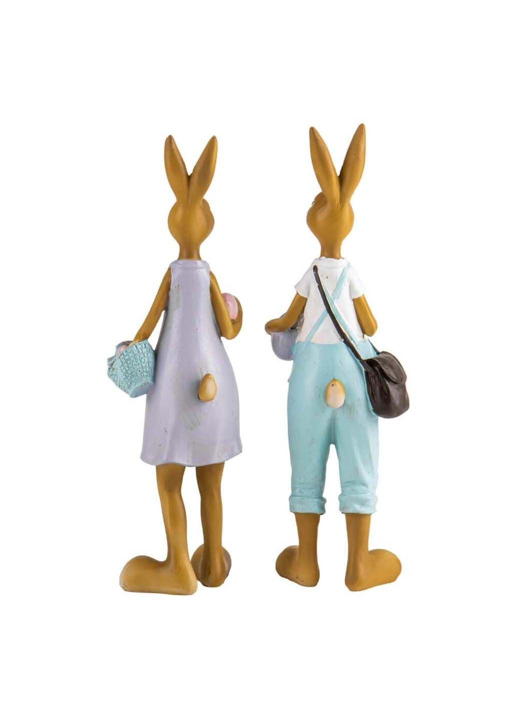 Набір двох декоративних статуеток Easter Bunnies 29х9х7 см Lefard (278082501)