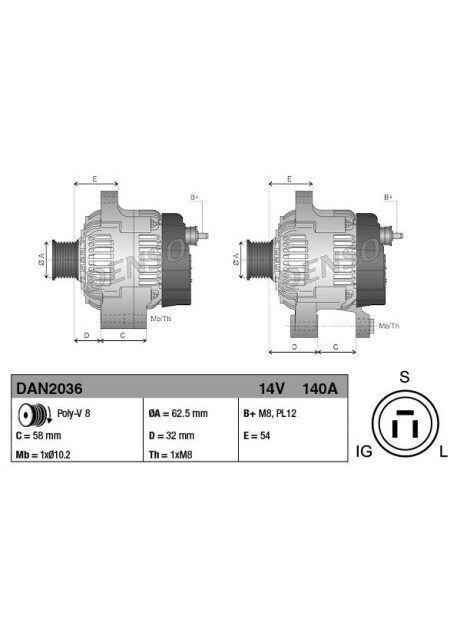 Генератор Denso (367040024)