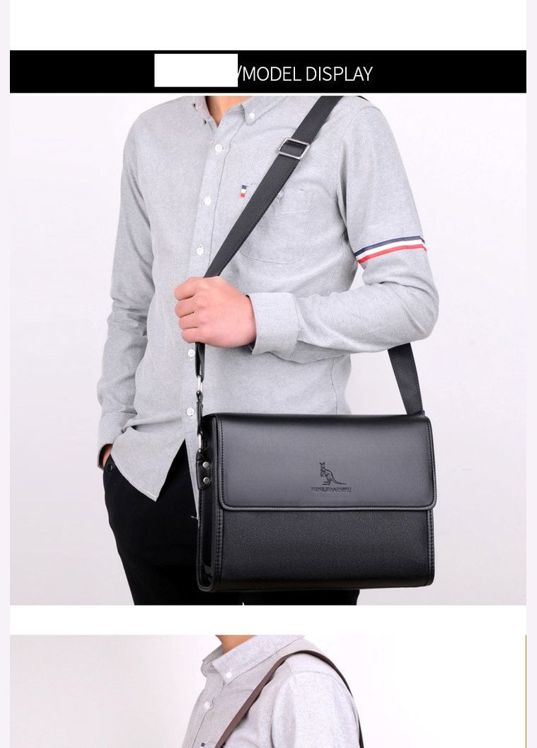 Мужская сумка черная через плечо Kangaroo (295376519)