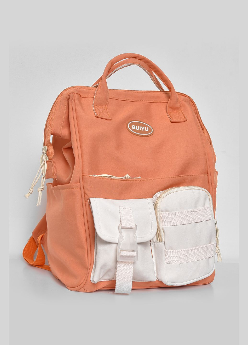 Рюкзак женский текстильный оранжевого цвета Let's Shop (280938077)
